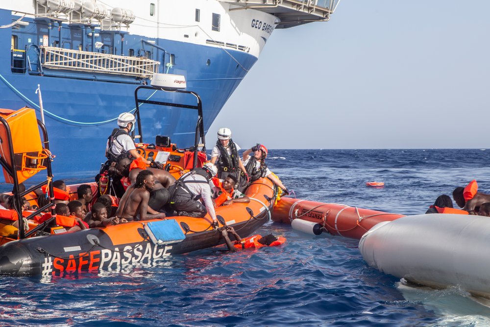 On the afternoon of June 27, the MSF team rescued 71 people from a rubber boat . (June, 2022).
