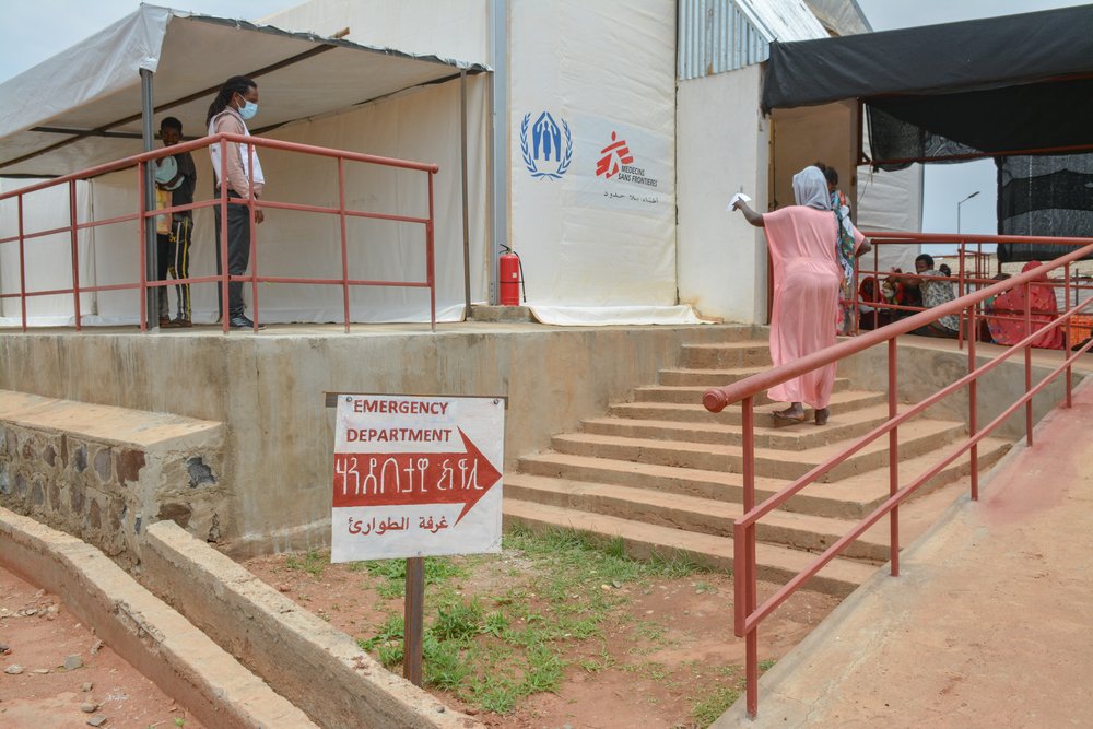 The exterior of the emergency department at MSF’s medical facility in Umm Rakouba camp for Tigray refugees.