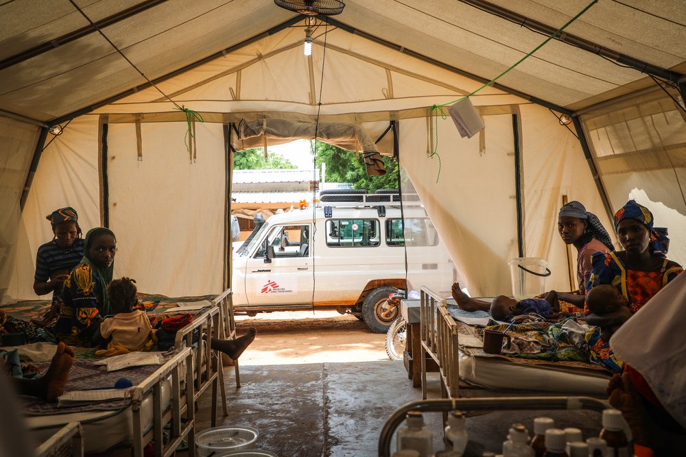 MSF car from inside a Phase 1 tent.