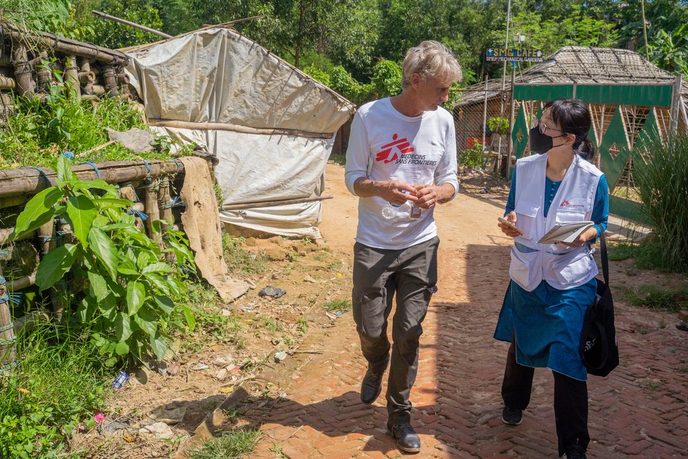 SF’s Southeast, East Asia and Pacific Project (SEEAP) head Paul McPhun and MSF South Korea Humanitarian Affairs representative Kim Tae-Eun, are visiting the Kutupalong-Balukhali refugee camp in Cox’s Bazar, Bangladesh for the first time. (June, 2022). 