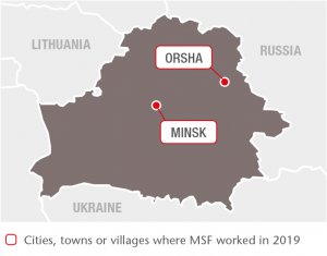 Map with all MSF projects in 2019