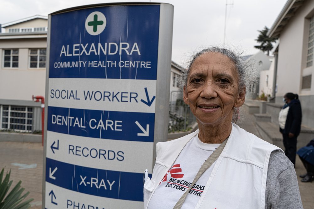 Adeline Oliver is seen at the Alexandra Community Healthcare Centre where MSF teams have provided support following social unrest in South Africa which has resulted in access for patients &amp; medical staff being blocked. 