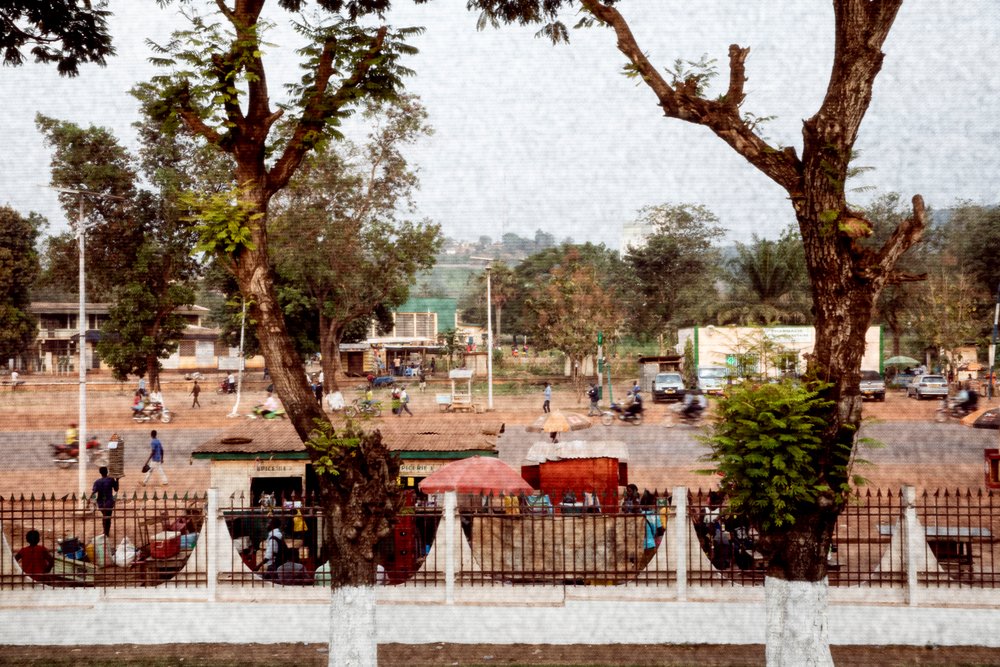 View of the street from the Tongolo service at the community hospital in Bangui, CAR, on 30th November 2020. Tongolo means ‘star’ in Sango, the local language.
