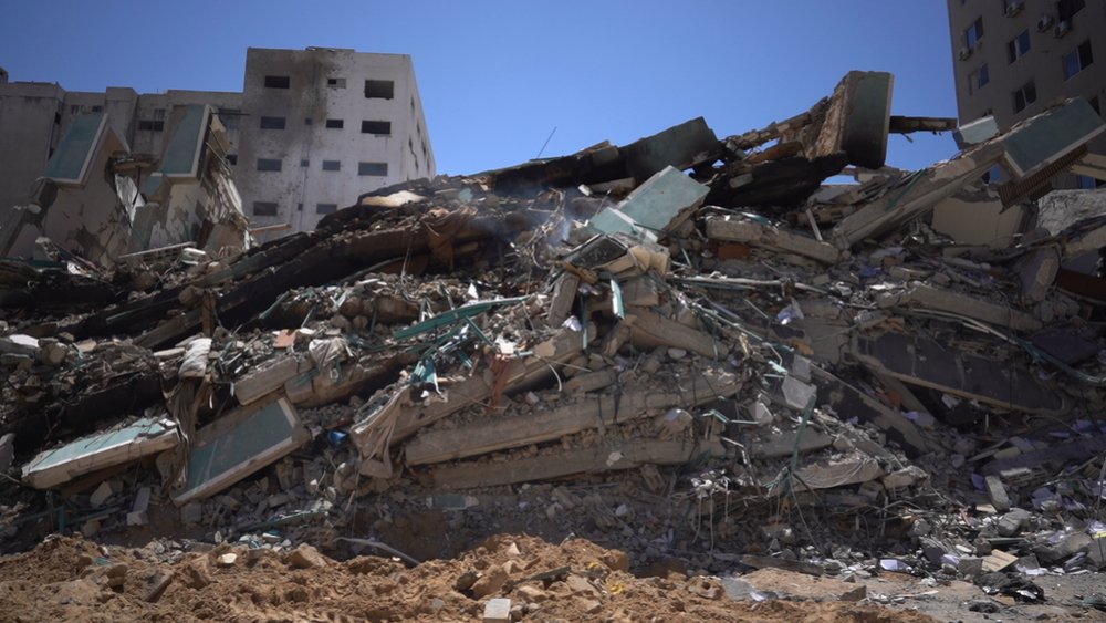 Destruction in Gaza city where Israeli airstrikes killed hundreds since 10 May 2021.