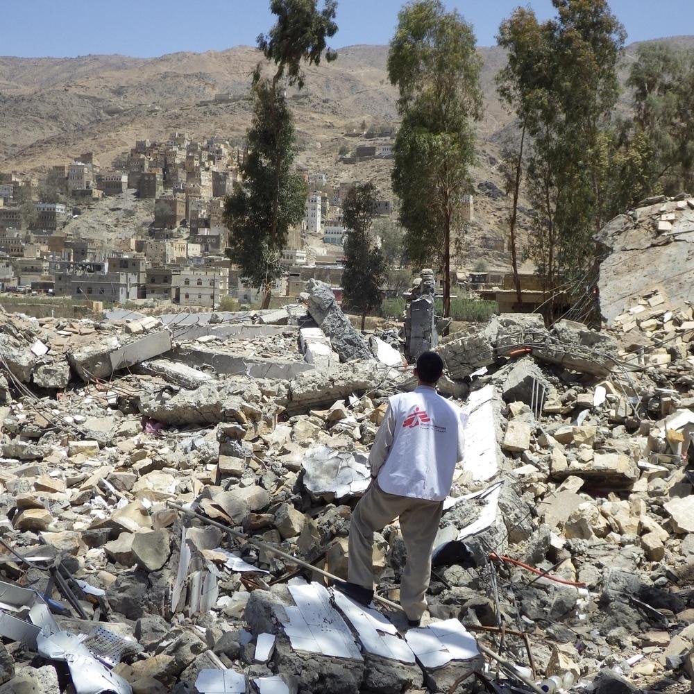 The MSF hospital in Haydan following an airstrike on 26 October 2015.