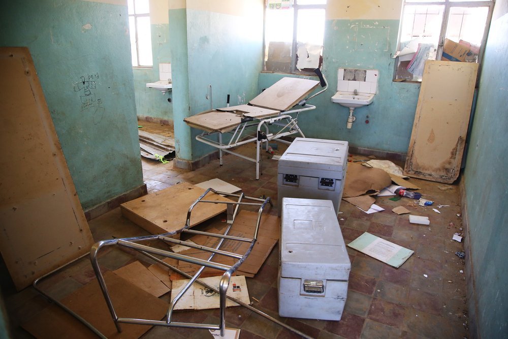 A damaged room in the health post at Adiftaw, a village in Ethiopia’s conflict-hit Tigray region, situated three hours north of Axum along hilly dirt roads, with the slopes of Eritrea visible a couple of kilometres away. 