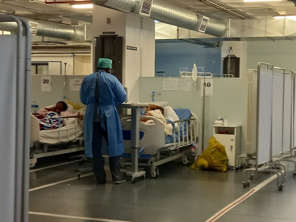 The Livingstone hospital&#039;s COVID-19 ward which MSF has been active in since June 29. The ward is located in a converted basement which functions as the hospitals primary COVID-19 ward. (August, 2021).