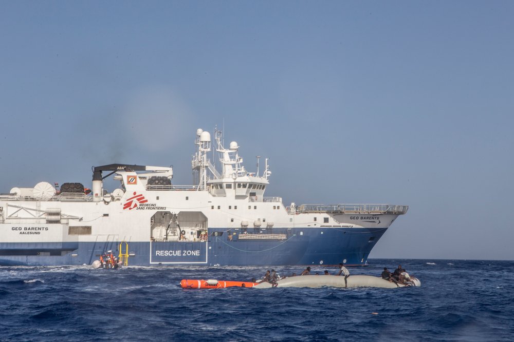 On the afternoon of June 27, the MSF team rescued 71 people from a rubber boat in distress. 22 people are missing, three persons were stabilized, including very young children, and one women died later on board after 30 minutes of resuscitation.(June, 202