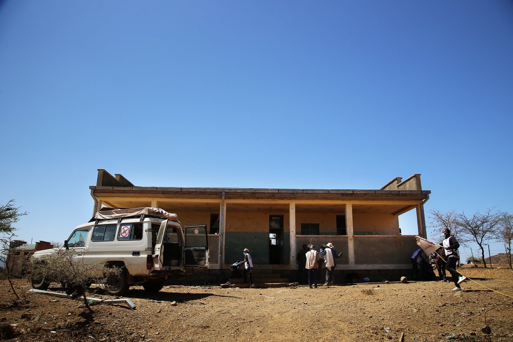 An MSF mobile team prepares to run a mobile clinic in the village of Adiftaw, in the northern Ethiopian region of Tigray, close to the border with Eritrea.