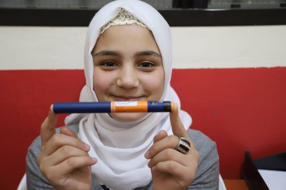 Sidra is a 12 year old affected by diabetes type I. She was admitted to Médecins Sans Frontières’ clinic (MSF) in Shatila Camp, South Beirut, where she is provided with insulin pens.