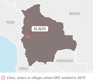 Map with all MSF projects in 2019