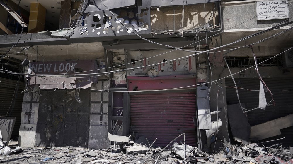 Destruction in Gaza city where Israeli airstrikes killed hundreds since 10 May 2021.