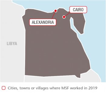 Map with all MSF projects in 2019