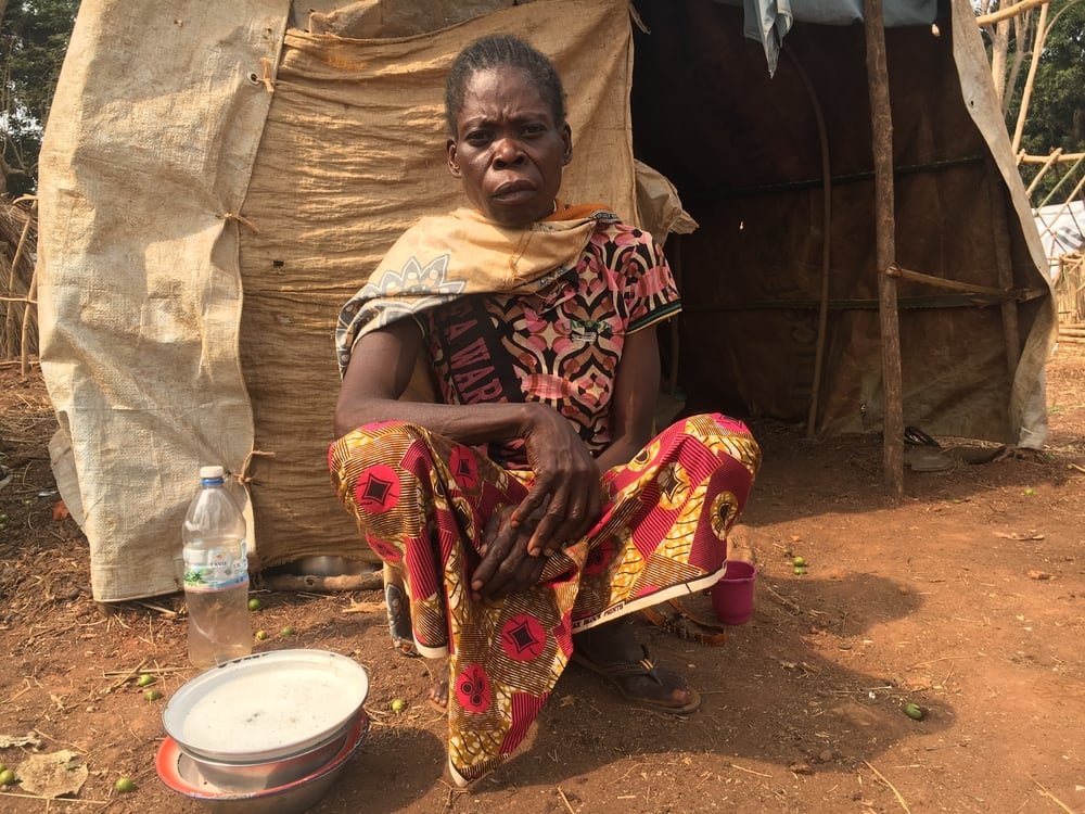 Thérèse, a displaced woman now living in Grimari: &quot;I have been sick since we fled to the bush. I feel cold all the time; I have pain all through my body. I vomit constantly and have diarrhoea.&quot;