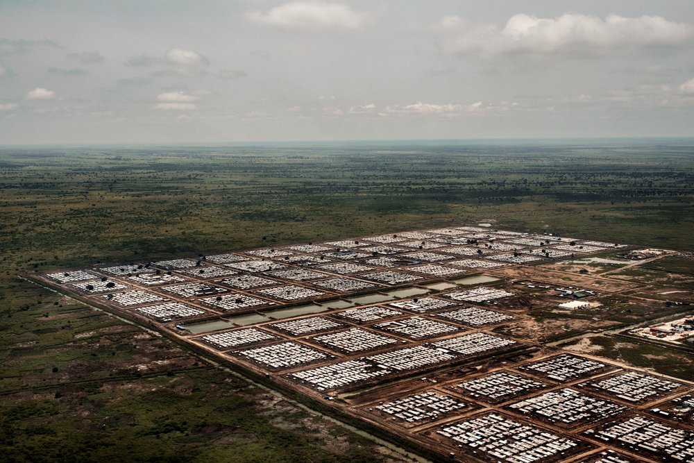 Airview of the Bentiu PoC (Protection of Civilians), one of the largest UNMISS protected IDP camp (Internal Displaced People/Refugees) in South Sudan and shelter approx. 115000 people over the last years.