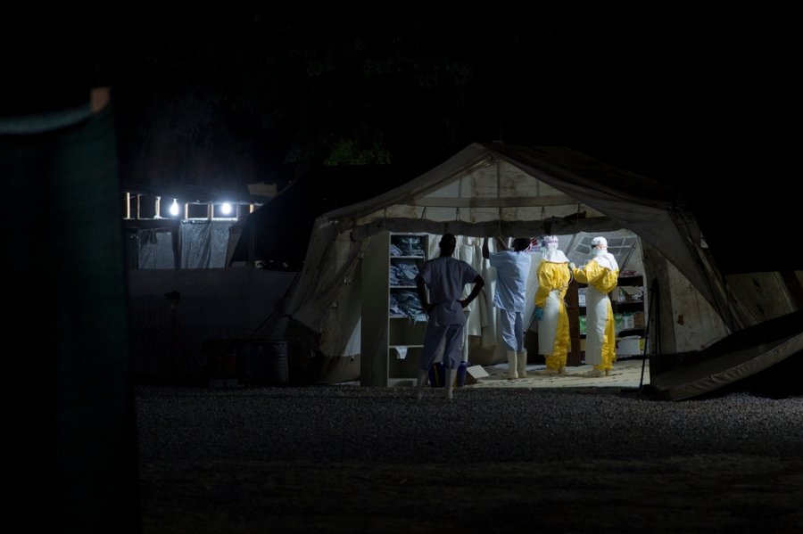 Caring for patients day and night at an MSF Ebola treatment centre in 2014 in Guinea’s last Ebola outbreak.