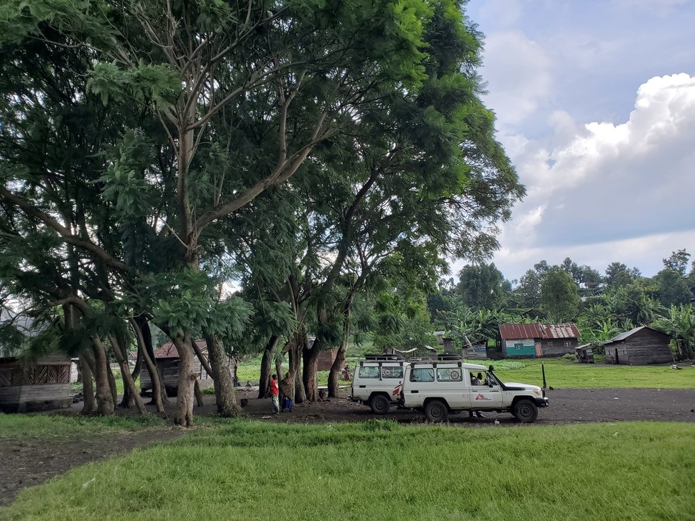 MSF set up for a COVID-19 health promotion training and information sessions in the village of Nzulo, in the province of North Kivu, DRC.