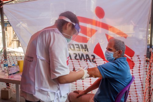  MSF tent in Mar Mikhael neighborhood to to provide medical support to the people affected by the explosion. 
