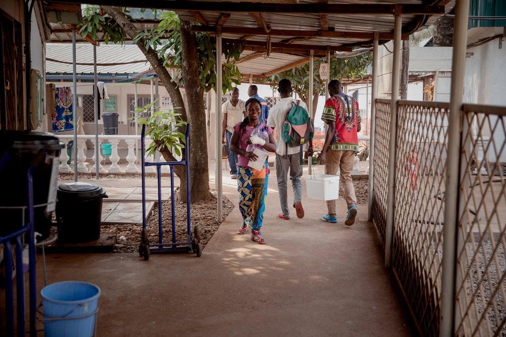 France walks out of the MSF’s SICA Hospital on 22 January 2021 after completing her inpatient treatment. 