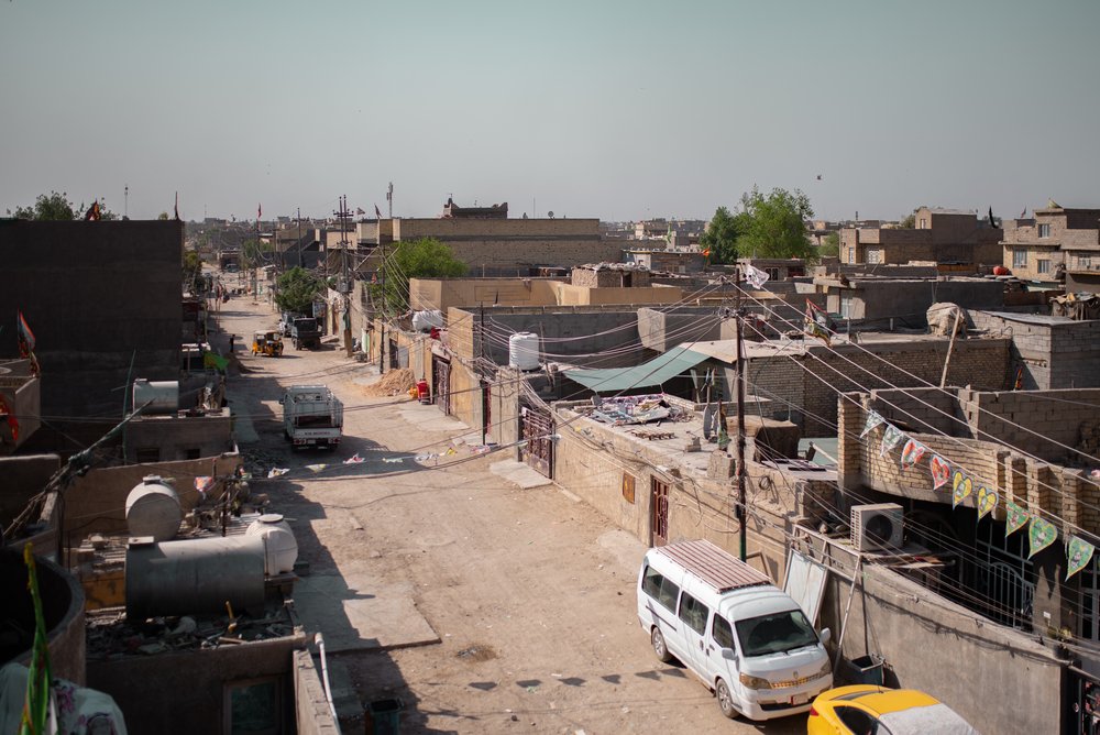 View of Al-Fathilia, Hameeda’s neighbourhood in the north-east of Baghdad, an hour drive of the National Tuberculosis Institute. Transportation supported by MSF allows patients far from the hospital to attend their appointments.