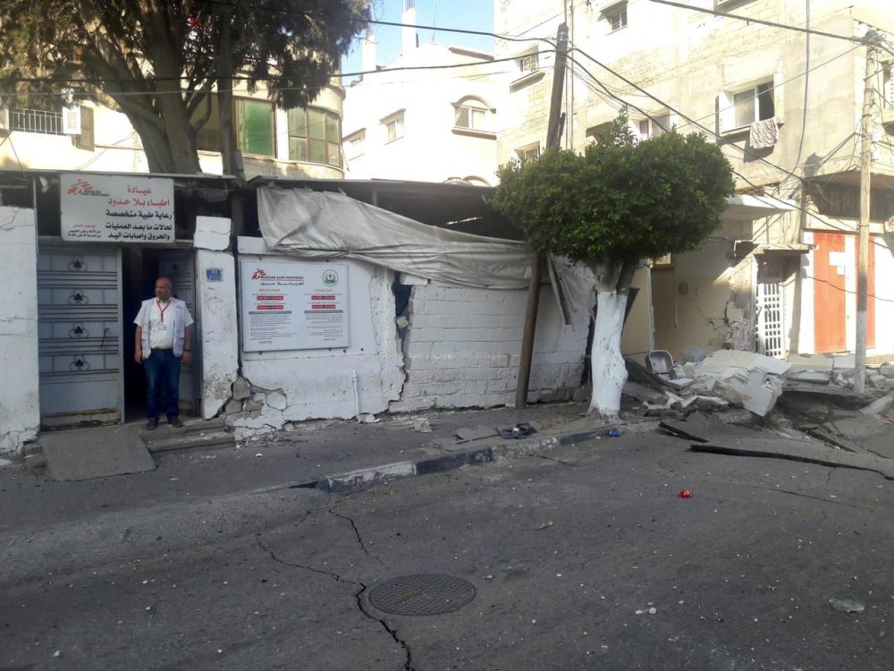 Damage to MSF clinic in Gaza. 16th May 2021. 